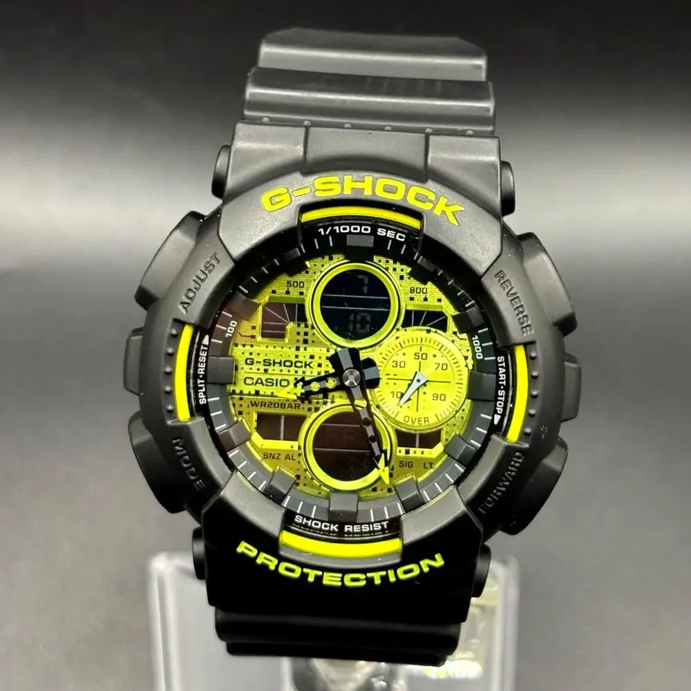 Casio G-Shock GA140DC-1A Analog Digital Black Vivid Yellow Men's Watch